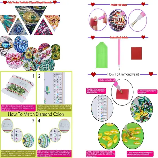 DIY 5D Diamond Painting kit Art Special Shape Rhinestones for Adults Beginner Colourful Four Season Tree Home Wall Decor 11.9x11.9 Inch (Four) {4}