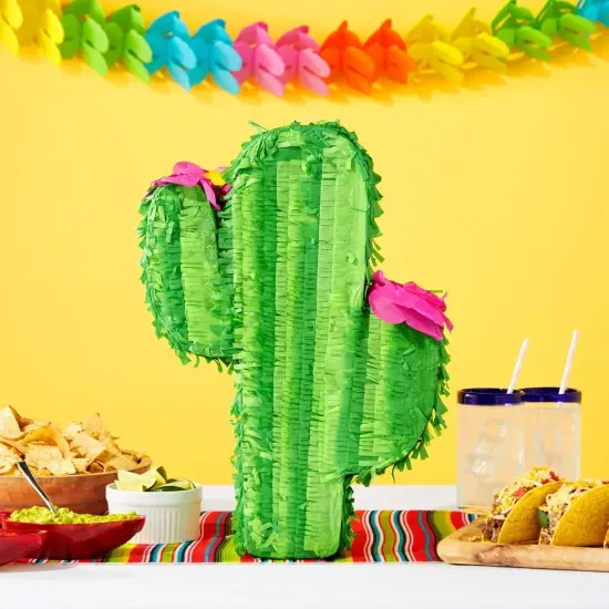 Cactus Pinata for Kids Birthday, Baby Shower, Cinco de Mayo, Mexican Fiesta Party Decorations (Small, 16.5 x 11.5 x 3 In) {2}