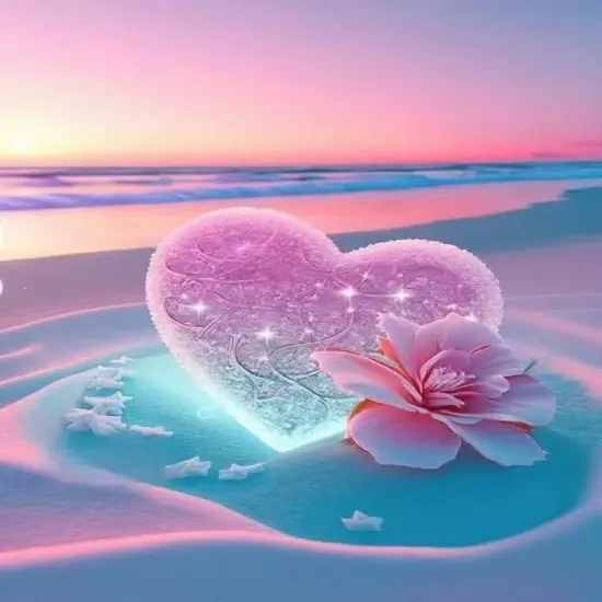 Beach Diamond Painting Kits for Adults-Diamond Art Kits for Love Heart, Gem Art Kits Beaches for Adults for Gift Home Wall Decor (16x12inch) {1}