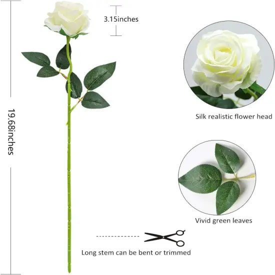10 Pcs Fake Artificial Roses Silk Flowers {4}
