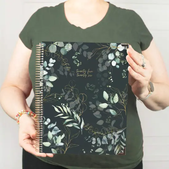 bloom daily planners 2025-26 Academic Planner, Hard Cover, 8.5" x 11", Eucalyptus, Green {2}