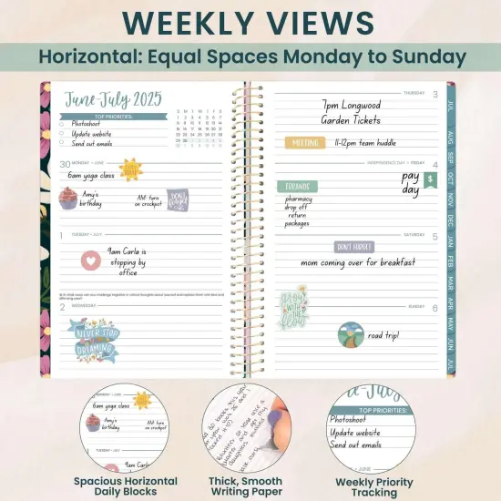bloom daily planners 2025-26 Academic Planner, Soft Cover, 5.5" x 8.25", Blooming Wildly {4}