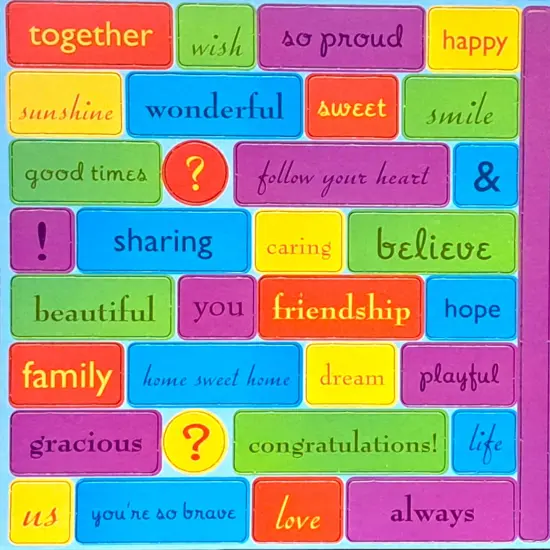 Marianne Richmond Friends & Family Words & Phrases 12x12 Chipboard Embellishments {1}