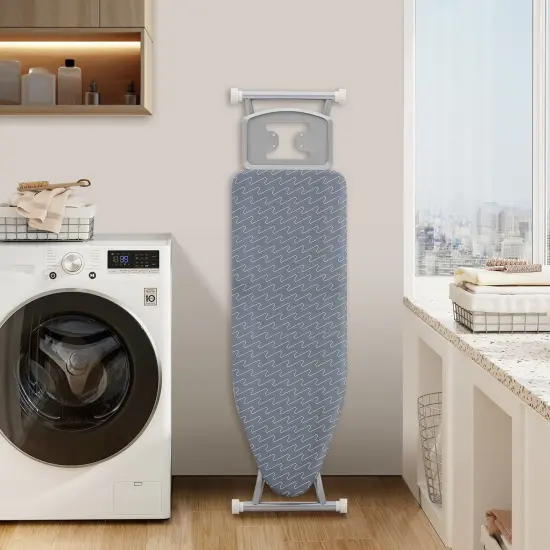 Foldable Ironing Board with 7 Height Levels Foam Padding and Steel Frame Iron Holder Included {6}
