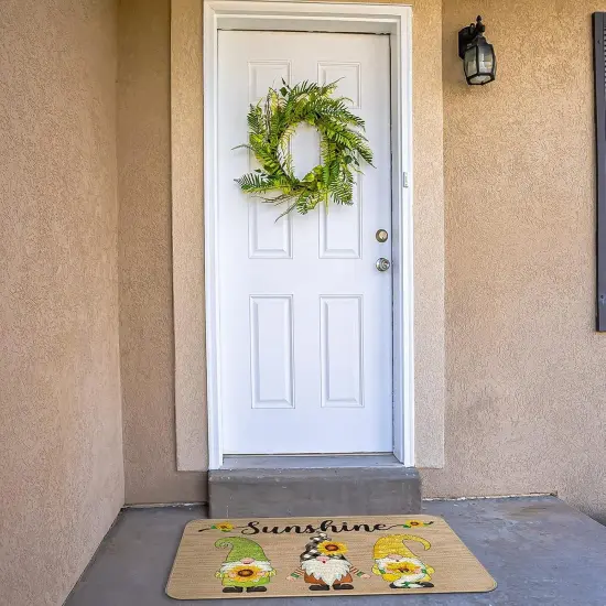Fall Welcome Decorative Doormat 27.5 x 16.5 Gnome Welcome Mats Sunflower Non Slip Gnome Fall Door Mat Autumn Harvest Thanksgiving Floor Washable Entry Mat for Seasonal Home Decoration {5}