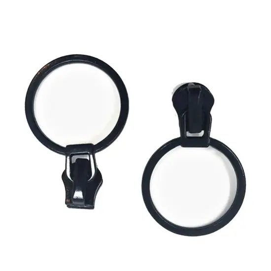 Zipper Pull &ndash; Glossy Round Metal O Ring 5MM in Black {1}