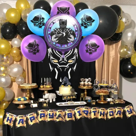 Marvel Avengers Black Panther Balloon Bouquet with 5 Latex Balloons and 1 Foil Balloon {3}