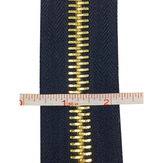 Zip Up 15MM One Way Separating Zipper Black Tape Gold Teeth 36 Inch {4}
