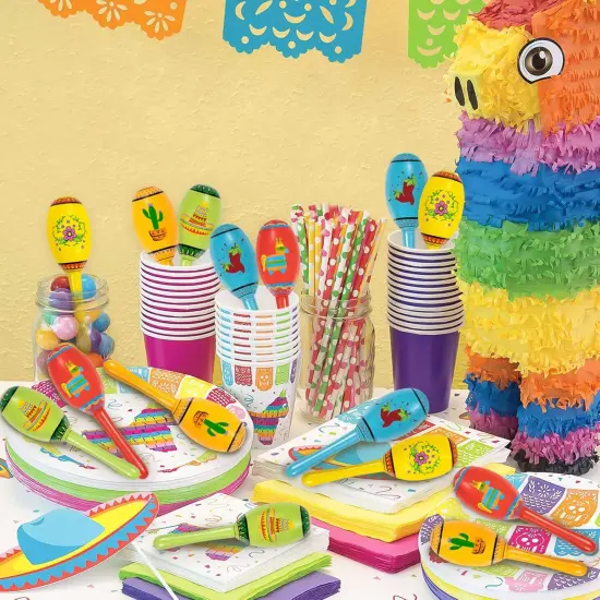 15Pcs Mexican Fiesta Party Favors Mini Wooden Maracas for Kids Mexican Fiesta Themed Birthday Baby Shower Cinco De Mayo Taco Tuesday Party Pinata Goodie Bag Stuffers Class Valentines Exchange Gifts {3}