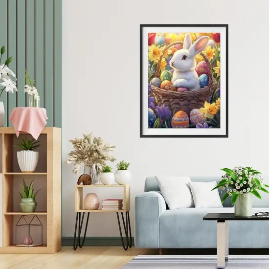 Diamond Painting Kits for Adults,Easter Full Drill Diamond Art Diamond Dots Paintings for Beginners,Rabbit Eggs Round 5D DIY Arts and Crafts for Home Wall Decor 12x16inch {2}