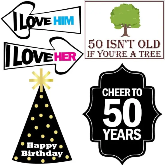 40 Pieces 50th Birthday Photo Booth Party Props {5}