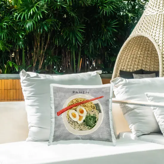 Stupell Industries Tasty Bowl of Ramen Outdoor Printed Pillow design by Juliet Rose Philips , 18 x 7 x 18 {2}