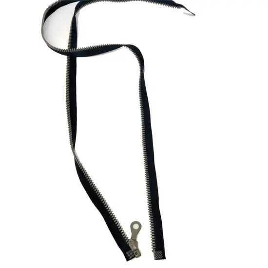 Zipper &ndash; Black 25.5" Plastic Molded 3 Brown Teeth Separating Open Bottom {5}