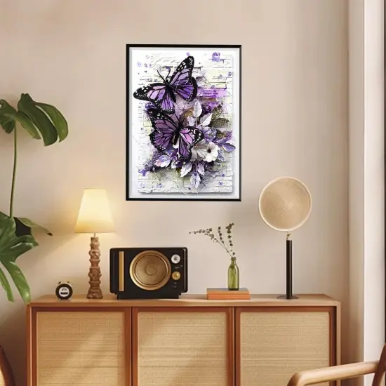 Butterfly Diaomnd Painting Kits for Adults DIY 5D Round Full Drill Butterfly Flowers Diamond Art Adult Diamond Painting Very Suitable for Home Leisure and Wall Decoration 11.8x15.7 (Inches) {4}