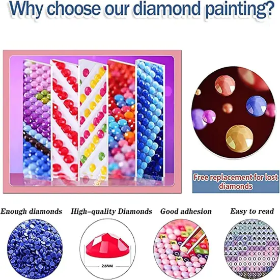Diamond Painting Kits for Adults - Woman's Flower DIY 5D Diamond Art Kits Full Drill Diamond Dots Paintings with Diamonds Gem Art and Crafts Home Decor 12x16inch {5}