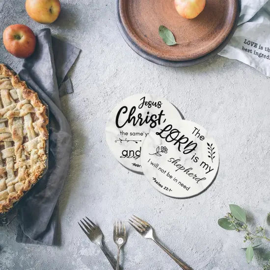 4 Inches Absorbent Ceramic Coasters with Bible Verses {5}