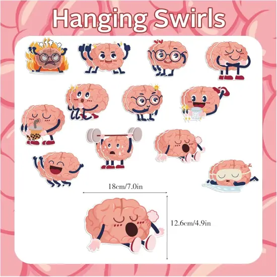 24 Pieces Brain Hanging Swirls Party Decorations {3}