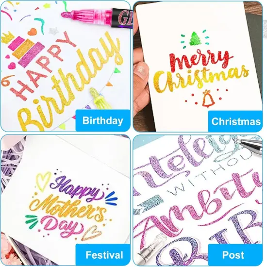 Glitter Marker Pens Shimmer Sparkle Paint Markers {5}