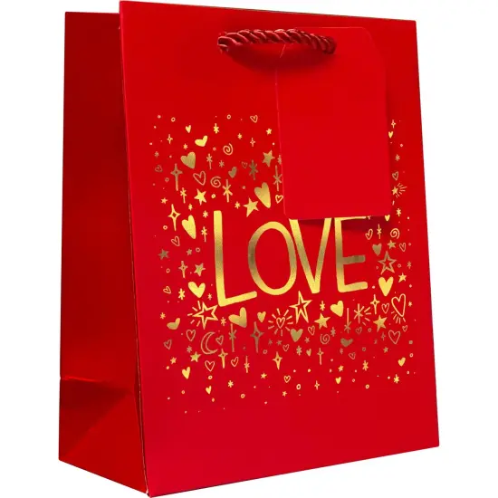 Pack/6: Sparkle Love Gift Bag - 6 x 3 x 7-1/2" {1}