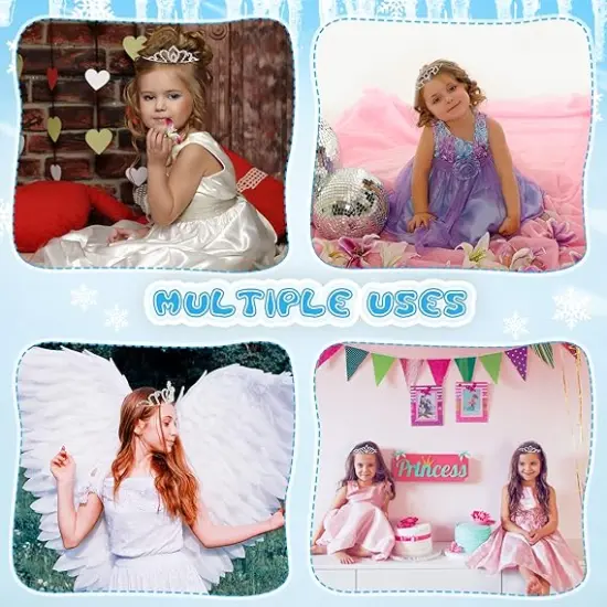 48 Pieces Girls Princess Crystal Tiara Crown, Silver Rhinestone Princess Crown, Tiaras for Girls Princess Bulk Queen Tiara Headband Hair Jewelry {4}