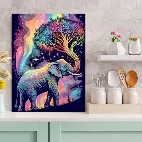 5D Diamond Painting Kits for Adults Elephant Diamond Art Kits for Adoults DIY Full Round Paint with Diamond Art Dots Abstract Gem Art Painting Crafts for Home Wall Decor 11.8x15.7inch {2}