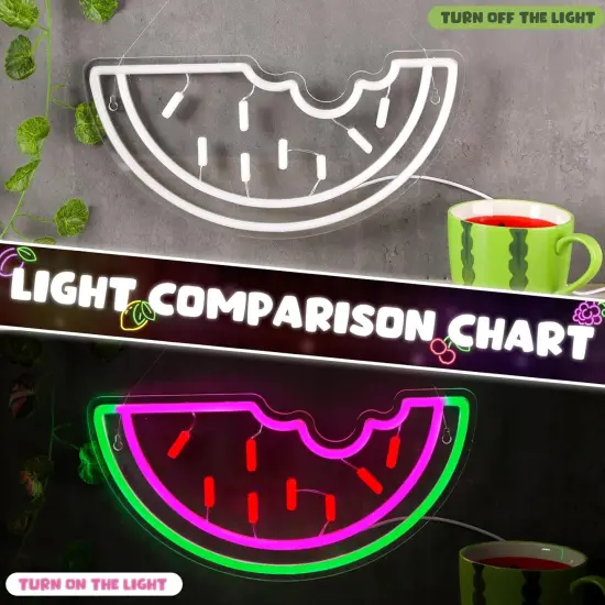 Summer Watermelon Neon Sign USB Operated Acrylic LED Neon Light Fruit Art Decorative LED Light Signs for Home Bedroom Bar Birthday Party Wedding Office Lounge Patio {3}