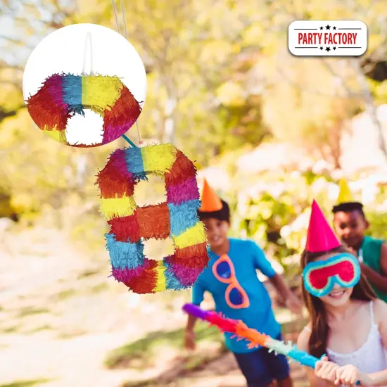 Party Factory Numbers Pinata 0-9, Birthday Decoration, Papier-Mache, 16.5 x 13.7 x 3.1 inch {2}