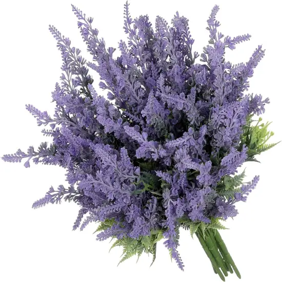 Lavender Artificial Flowers Bulk Stems Faux Purple Plants Real-Touch Bouquets DIY Home Decoration, 8pcs {1}