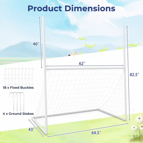 2-in-1 Kids Soccer & Football Goal &ndash; UPVC Frame with Heavy-Duty Net & Ground Stakes {4}