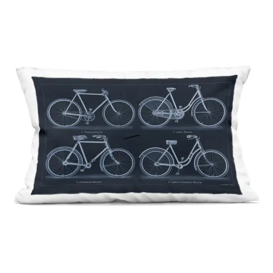 Stupell Industries Traditional Bicycle Styles Diagram Decorative Printed Pillow design by Phillipa Katz, 14 x 7 x 20 {1}