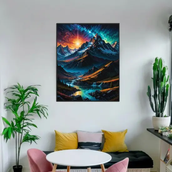 Mountain Paint By Numbers Kit For Adults Beginner Colourful Landscape Paint By Number Kits Acrylic On Canvas Mountains Oil Painting Kit Adults' Paint-By-Number Kits For Gift Home Wall Decor 16x20 Inch {3}