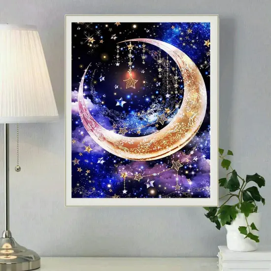 Diamond Painting Kits for Adults Kids Star Moon Full Drill Embroidery Cross Stitch Crystal Rhinestone Paintings Pictures Arts Wall Decor Painting Dots Kits 15.7X11.8 in {2}