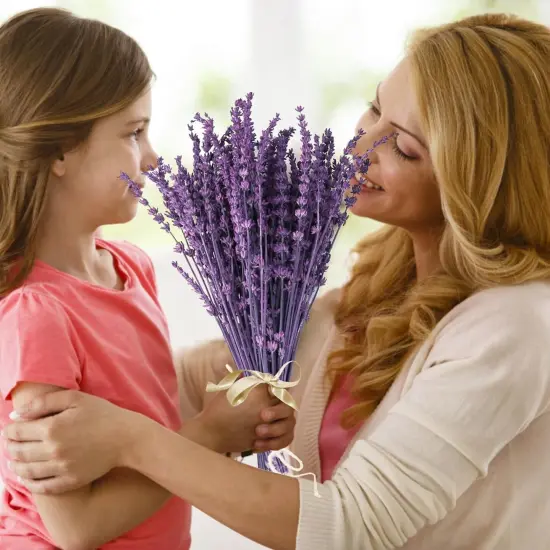 Dried Purple Lavender Flowers Bundle-Dried Preserved Lavender Bouquet 15-17" for Shower Weeding Home Vase Decor, Crafts, Aromatherapy, Fragrance, Fresh Silk Dry Live Plants, 50g(1.76oz) {4}