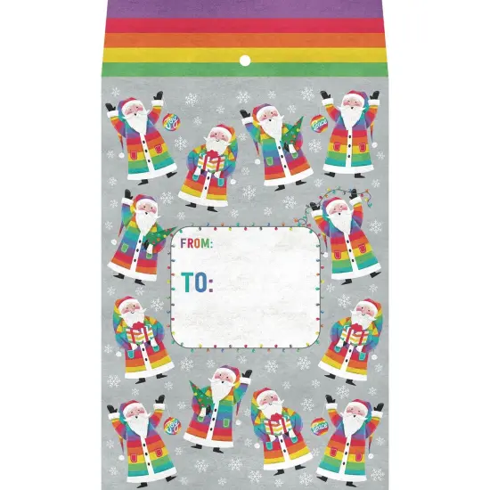 Pack/6: Rainbow Santa Theme Mailing Envelope - 6 x 1/2 x 9-1/2" {1}
