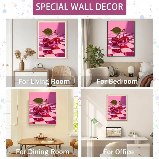 Diamond Art Kits for Adults,Cherry Diamond Art Diamond Painting Kit,5D Diamond Painting DIY Full Drill Diamond Dots Diamond Painting with Tools,Gem Craft for Home Wall Decor Gift-12x16in {2}