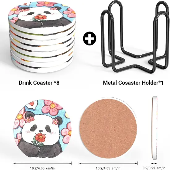 8 Pieces Drink Coasters with Holder {2}