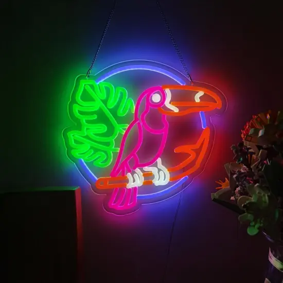 Summer Novelty Toucan Neon Sign Art Wall Lights for Business, Beer Bar, Club, Bedroom, Windows, Glass, Hotel, Pub, Cafe, Wedding, Birthday Party Gifts {2}