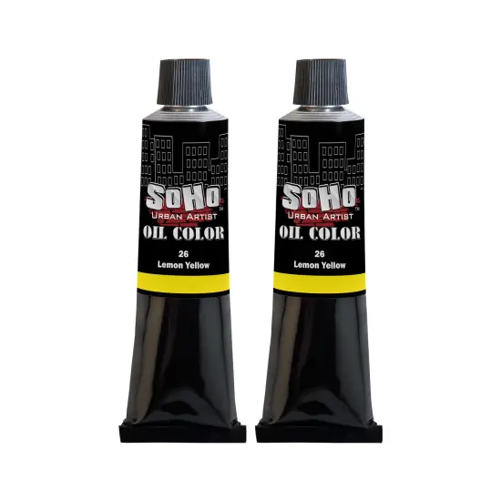 SoHo Urban Artist Oil Paint - 2 Pack, Lemon Yellow 2 Pack - 170 ml Tube - Best Valued Oil Colors for Painting with Excellent Pigment Load {1}