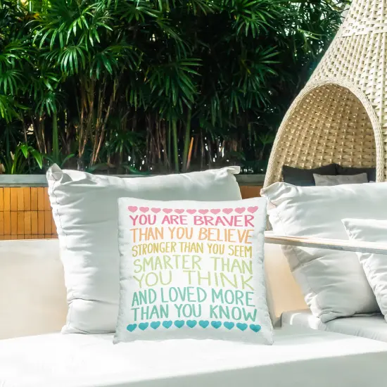 Stupell Industries Rainbow Confidence Phrases Outdoor Printed Pillow design by Sweet Melody Designs, 18 x 7 x 18 {2}