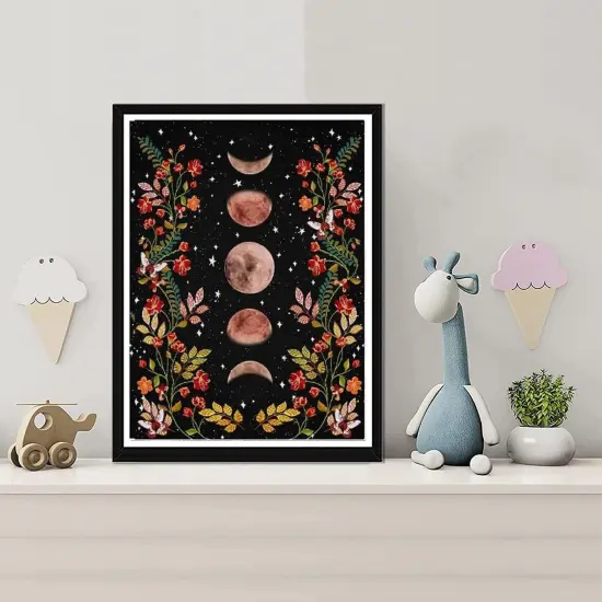 2 Pack Diamond Painting Kits for Adults,5D DIY Mushroom Forest Full Drill Round Art Gems with Moon Diamond Art Perfect for Home Wall Decor Diamond Dotz Inch12x16 {5}