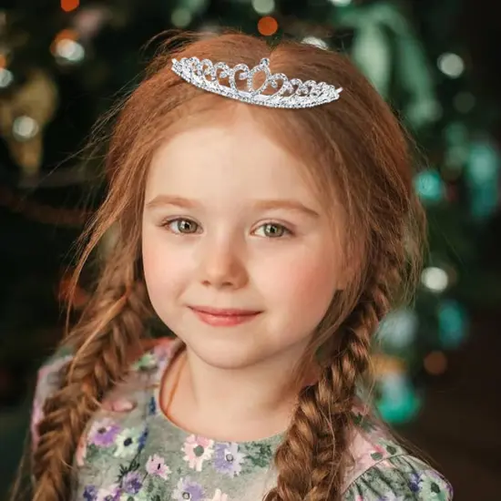 6 Pack Decorative Sparkling Rhinestone Silver Metal Crown Headbands Tiaras Wedding Bridal Birthday Party Prom Headpieces Hair Accessories for Women Flower Girls Teens Kids {2}