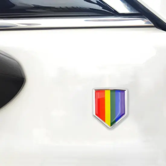 Rainbow Gay Pride Flag Decal Sticker LGBT Emblem Flags for Car Bumper, 2 Pack {5}