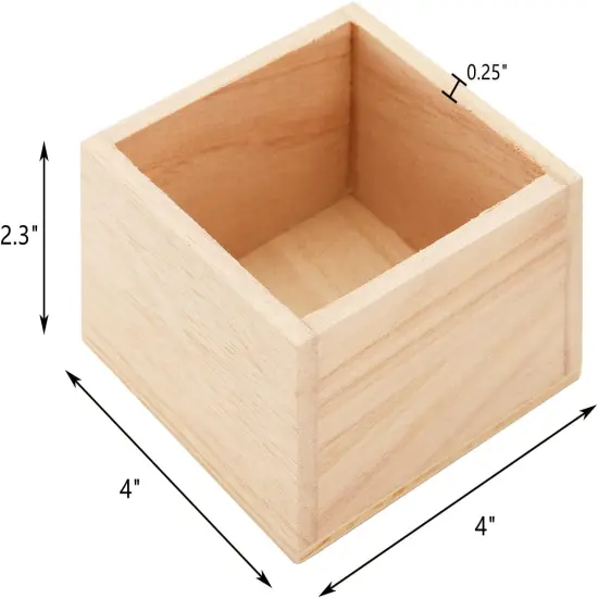 12 Pack Unfinished Small Wooden Box Craft Storage Organizer {2}