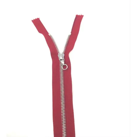 Zipper &ndash; Red 6MM Nickel Teeth 19" Separating Open Bottom for Jackets and Outerwear {5}