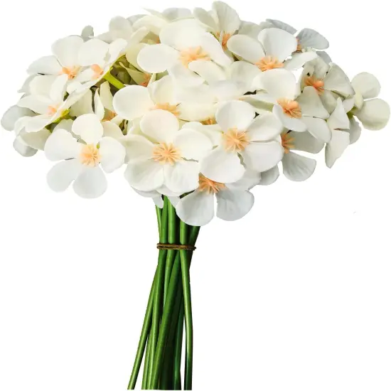 Summer Floral Arrangement &ndash; Faux Hydrangea Artificial Bouquets, 14 Stems Fake Small Silk Flowers for Vase, Wedding and Baby Shower Centerpieces {1}