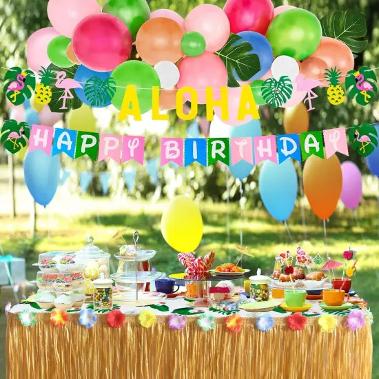 Tropical Luau Party Decoration Pack Hawaiian Beach Theme Party Flamingo Pineapple D&eacute;cors Multi Scene Luau Party Supplies (135pcs) {4}