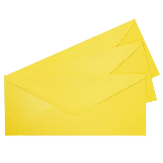 200 Pack #10 Yellow Colored Envelopes Bulk - Gummed Seal Letter Size for Party Invitations, Business Mailing, Checks, Holidays, Greeting Cards, Thank You Notes (9.4x4.1 In) {6}