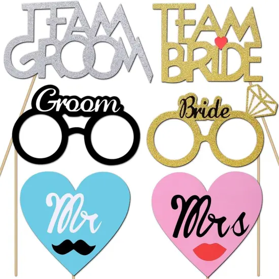 52pcs Photo Booth Props, Bachelorette Party Photo Booth Prop Kit for Bridal Shower, Engagement and Valentines Party, Photobooth Props Wedding Party Supplies Seller Assistant: Fetching data... {2}
