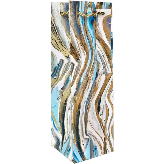 Pack/6: Marbleized Magic Wine Bag - 4-1/2 x 4-1/2 x 14" {1}