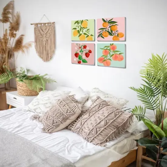 4 Pack Fruits Paint by Numbers Kit for Adults Framed,Easy Acrylic Art Number Painting for Adults Beginners,DIY Adults Paint by Numbers Kit on Canvas for Home Wall Decor,7.8x7.8Inch. {3}